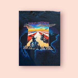 Harley-Davidson Black Cotton Tee with Logo